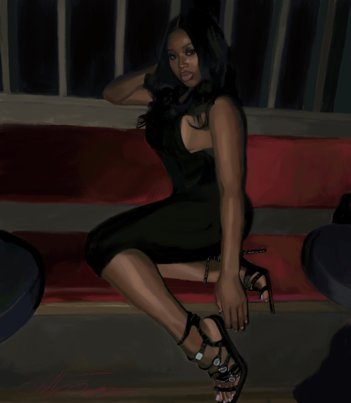 “Meet me at the club” Digital painting Poster